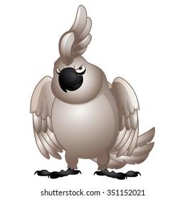 White Bird Hunch Over Looking Mad