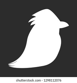White bird icon on dark background.