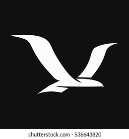 White Bird Logo design vector template. Eagle silhouette icon. Wings logo template.