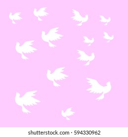 white bird on a pink background vector