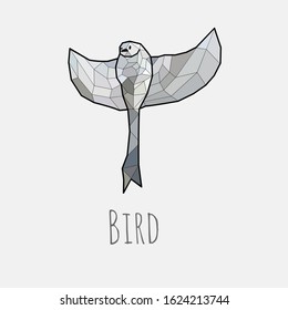 White Bird Polygonal Vector. eps