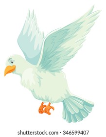 White bird spreading its wings illustration