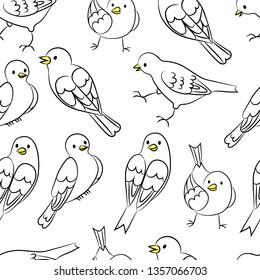 white birds pattern