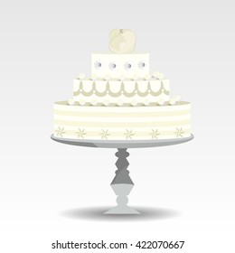 White birthday cake
