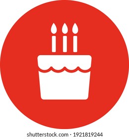 White birthday cake, illustration, vector on white background.