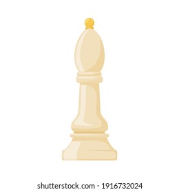 White Bishop as Chess Piece or Chessman Vector Illustration
