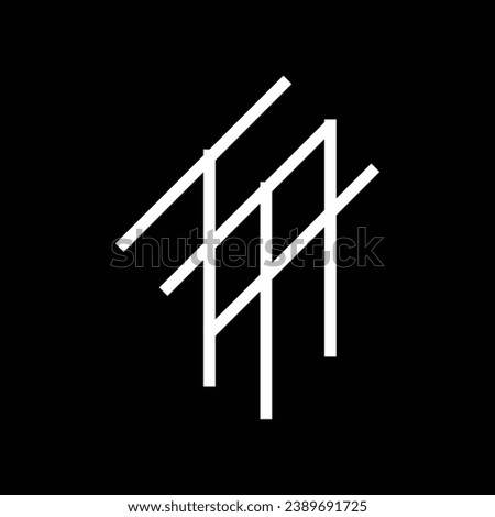 white and blac bacground logo icon of white lines