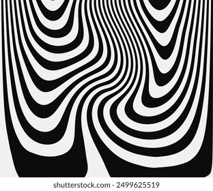 white and black abstract background with curved lines pattern.