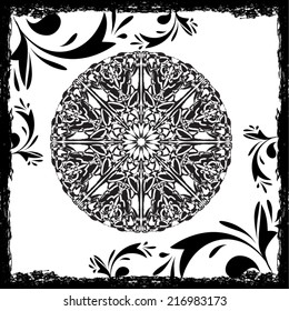 White and black abstract decorative element 