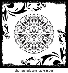 White and black abstract decorative element 