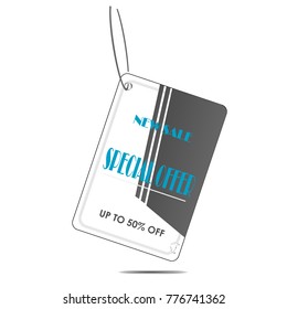 white and black abstract design New sale special offer up to 50% off price tag sticker label discount isolated