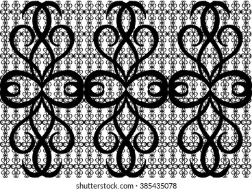 The white and black abstract pattern,ligature