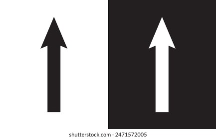 white and black  arrow up ward direction.