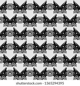 white black Art Deco Abstract decorative stroke textured background Seamless pattern