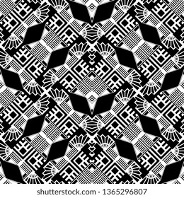 white black Art Deco background texture. Vector illustration. Endless abstract seamless pattern