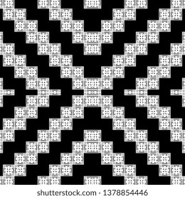 white black Art Deco pattern in ethnic style Aztec style hipster style