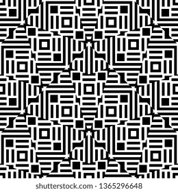 white black Art Deco Seamless pixel pattern Illustration