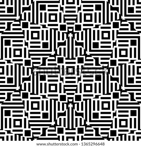 white black Art Deco Seamless pixel pattern Illustration