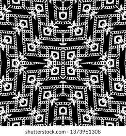 white black Art Deco Vector textured background. Abstract seamless pattern of a plurality stylized elements