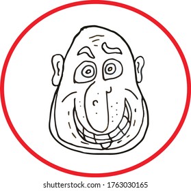 white and black avatar man vector design. hand drawn.
