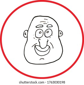 diseño vectorial de avatar blanco y negro. dibujado a mano.