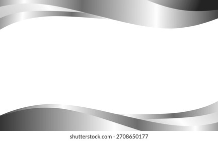 weißer und schwarzer Hintergrund, Doppelkurve Welle, Vektor einfach Wasser Swoosh welliger Streifen lang