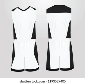White and black basketball uniform. vector illustration