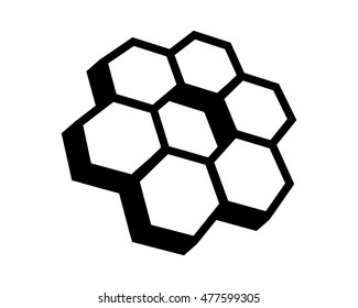 white black bee hive hexagon shape image vector icon symbol logo
