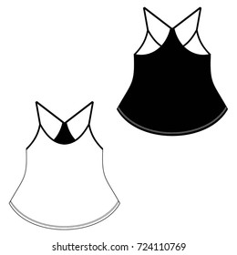 White and black blouse with straps.