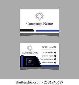 White black and blue modern professional business card design