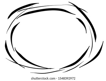White and black border, round grange background. Frame backdrop for decor design.  Abstract illustration. Dust, messy, texture modern, vector