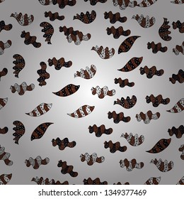 White, black and brown on colors. Seamless pattern Abstract cute background. Vector illustration. Design wrapping and gift paper, greeting cards, banner and posters design. Doodles pattern.