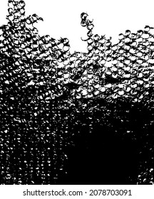 White and black Bubble plastic grunge background. Packaging material. Abstract urban vector wallpaper. Dirty bubble wrap print. Overlay for modern trendy illustration and collage.