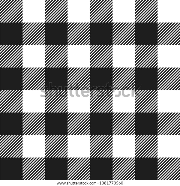 White and Black Buffalo Check Plaid Seamless\
Pattern - Classic style white and black buffalo check flannel plaid\
seamless pattern