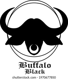 white black buffalo icon symbol