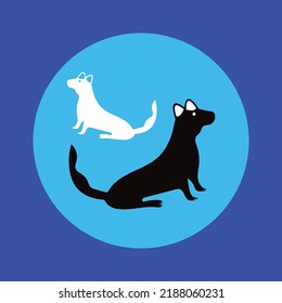 White and black circle logo 
