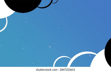 White and black circles with a blue background vector illustration, simple decorative background