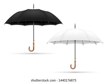white and black classical umbrella from rain stock vector illustration isolated on background