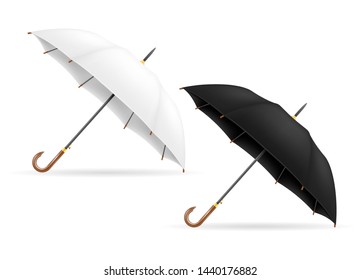 white and black classical umbrella from rain stock vector illustration isolated on background