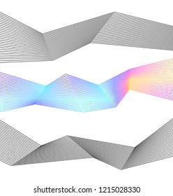 White black color. Linear background. Design elements. Poligonal lines. Protective layer for banknotes, certificates template. Vector Vector lines of different thicknesses from thin to thick EPS 10