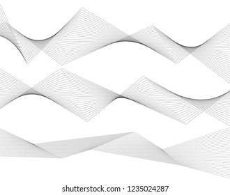 White black color. Linear background. Design elements. Poligonal lines. Protective layer for banknotes, certificates template. Vector Vector lines of different thicknesses from thin to thick EPS 10