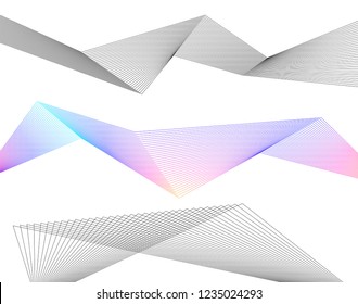 White black color. Linear background. Design elements. Poligonal lines. Protective layer for banknotes, certificates template. Vector Vector lines of different thicknesses from thin to thick EPS 10