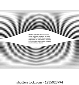 White black color. Linear background. Design elements. Wave of many gray lines. Protective layer banknotes, certificates template. Vector Vector lines of different thicknesses from thin to thick EPS10