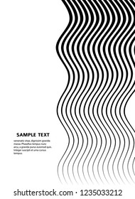 White black color. Linear background. Design elements. Wave of many gray lines. Protective layer banknotes, certificates template. Vector Vector lines of different thicknesses from thin to thick EPS10