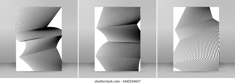 White black color. Linear background. Design elements. Poligonal lines. Protective layer for banknotes, certificates template. Vector Vector lines of different thicknesses from thin to thick EPS10