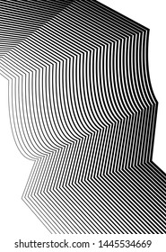 White black color. Linear background. Design elements. Poligonal lines. Protective layer for banknotes, certificates template. Vector Vector lines of different thicknesses from thin to thick EPS10