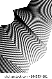 White black color. Linear background. Design elements. Poligonal lines. Protective layer for banknotes, certificates template. Vector Vector lines of different thicknesses from thin to thick EPS10