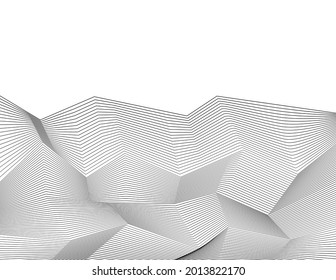 White black color. Linear background. Design elements. Poligonal lines. Protective layer for banknotes, certificates template. Vector Vector lines of different thicknesses from thin to thick EPS 10