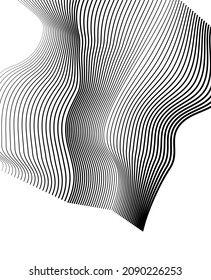 White black color. Linear background. Design elements. Poligonal lines. Protective layer for banknotes, certificates template. Vector Vector lines of different thicknesses from thin to thick EPS 10