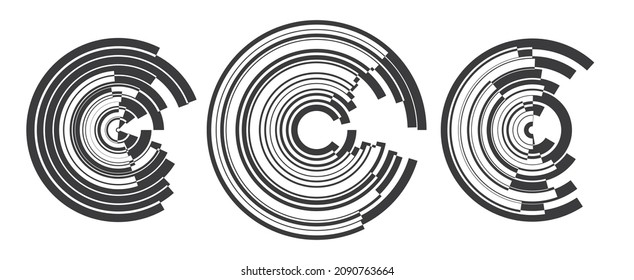 White black color. Linear background. Design elements. Poligonal lines. Protective layer for banknotes, certificates template. Vector Vector lines of different thicknesses from thin to thick EPS 10